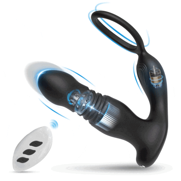 7 Vibrations & 7 Thrusts Cock Ring Prostate Massager