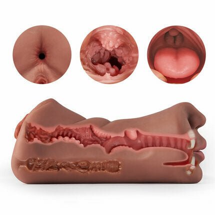 7.4-Inch Three Channels  Lifelike Mouth Pussy Anus Pocket Pussy