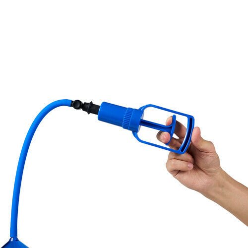 Blue Penis Enlargement Pump with Trigger Blue Chamber Tight Seal