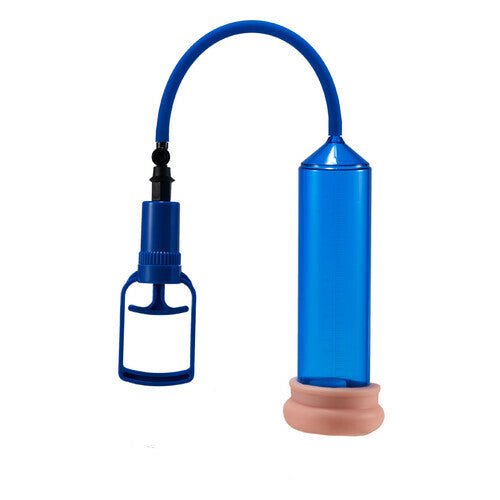 Blue Penis Enlargement Pump with Trigger Blue Chamber Tight Seal