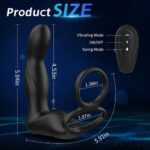 Porngamestv Finger-like Wiggle 9 Swing Vibrating Prostate Massager with Double Cock Ring