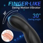 Porngamestv Finger-like Wiggle 9 Swing Vibrating Prostate Massager with Double Cock Ring