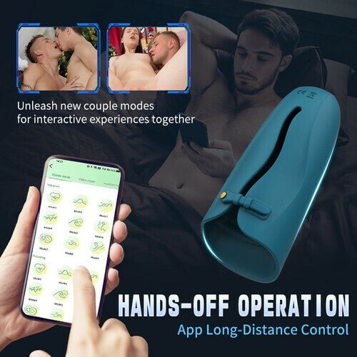 Belt Design Pulsing Slapping Vibration APP Control Male Masturbator Penis Vibrator Trainer