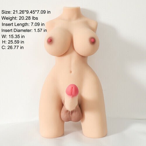 22.49Lb Lifelike E-cup Hermaphroditic Male Masturbator Sex Doll