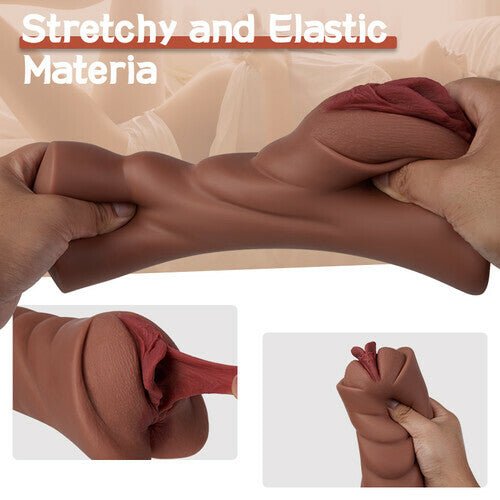 Lifelike Pocket Pussy Soft and Durable Material Realistic Textured Vagina and Tight Anus 2 in 1 Holes