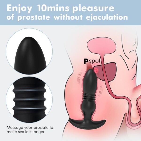 3 Thrusting 12 Vibrating Silicone Prostate Massager with Remote Control