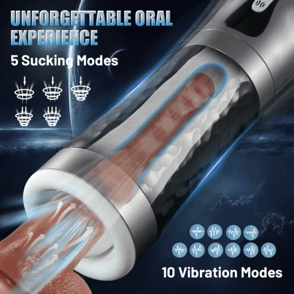 5 Squeezing Sucking Deep-Throat Automated Oral Masturbator Male Sex Toy