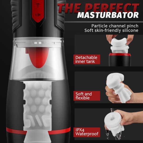 7 Tongue-Licking & 4 Sucking Modes Male Masturbator Cup