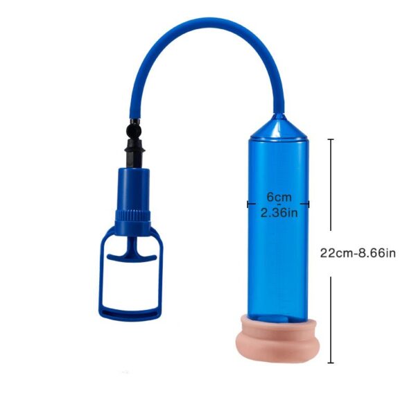 Blue Penis Enlargement Pump with Trigger Blue Chamber Tight Seal