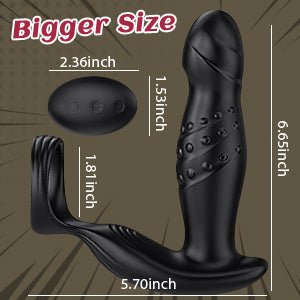 360° Rotating And Vibrating Anal Vibrator With Silicone Cock Ring